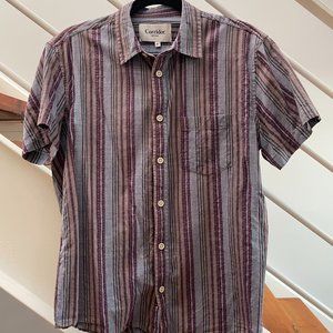 Purple Striped Corridor Short-Sleeve Button Down